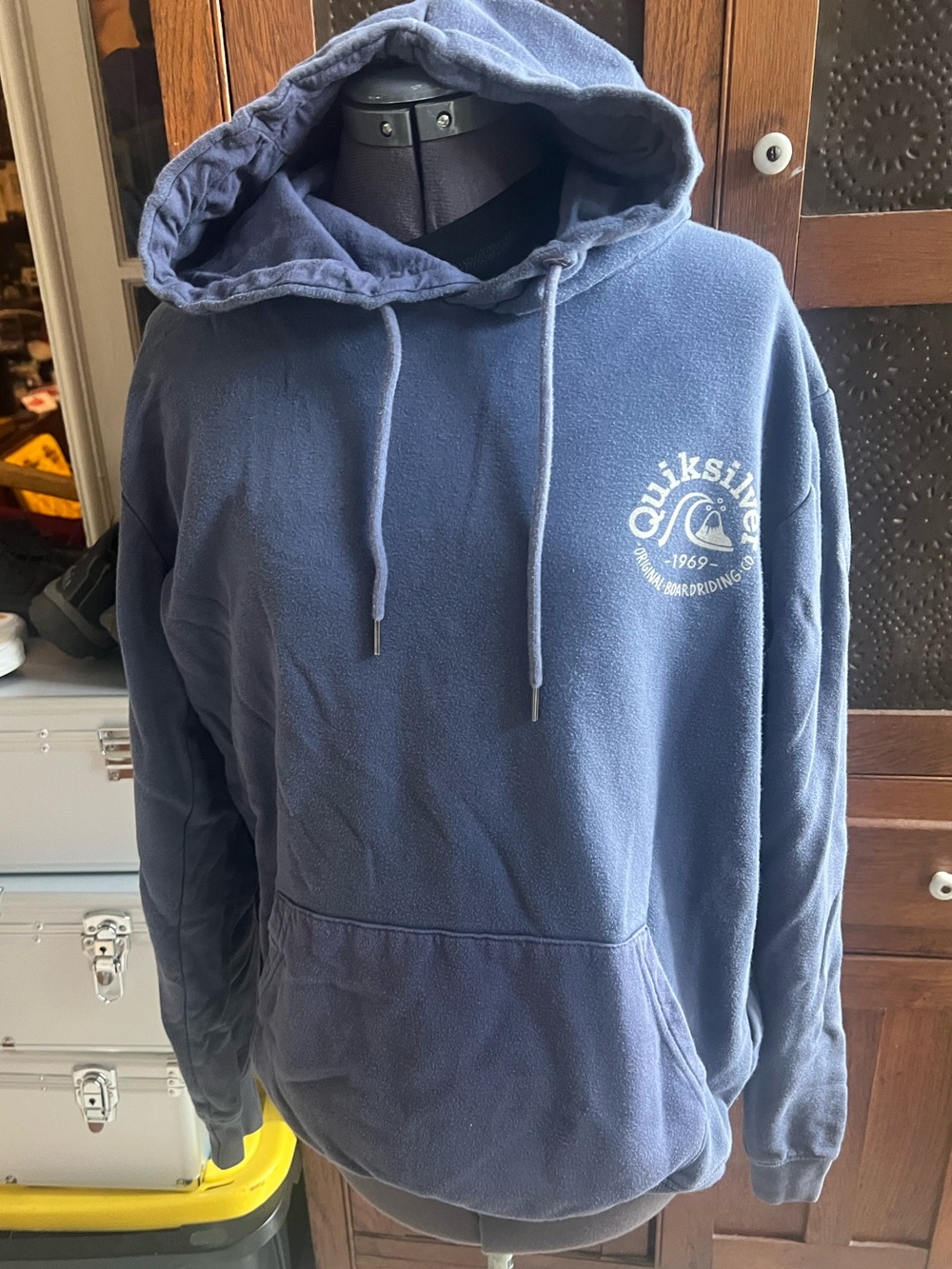 Vintage Quiksilver Men's Hooded Pullover Sweatshirt - size L